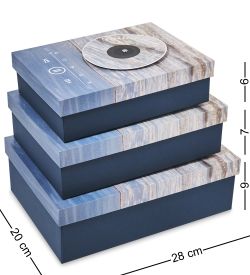 WF-169-B Набор коробок из 3 шт, голубой