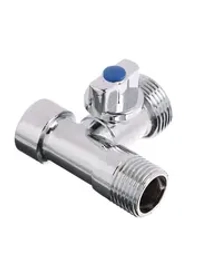 Кран шаровой угловой трехпроходной FRESSO, 1/2"х3/4"х1/2", ВР-НР-НР, хром