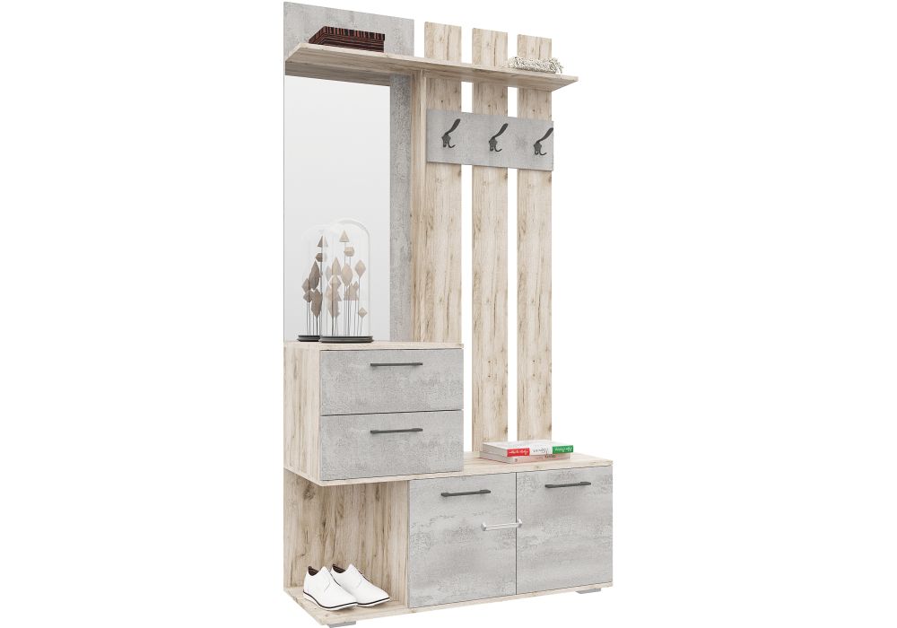 Готовая прихожая Вальс ВШ-1 дуб крафт серый / бетонный камень