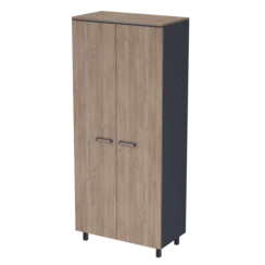 Шкаф для документов высокий закрытый PREGO 850х450х2100 П.СВ+Т-1+ФВ+П.О Дуб Крафт табачный/Антрацит