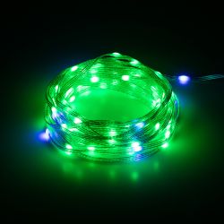 Светодиодная новогодняя гирлянда ЭРА ERASG -01 умная нить RGB 10 м управление через мобильное приложение | Гирлянды