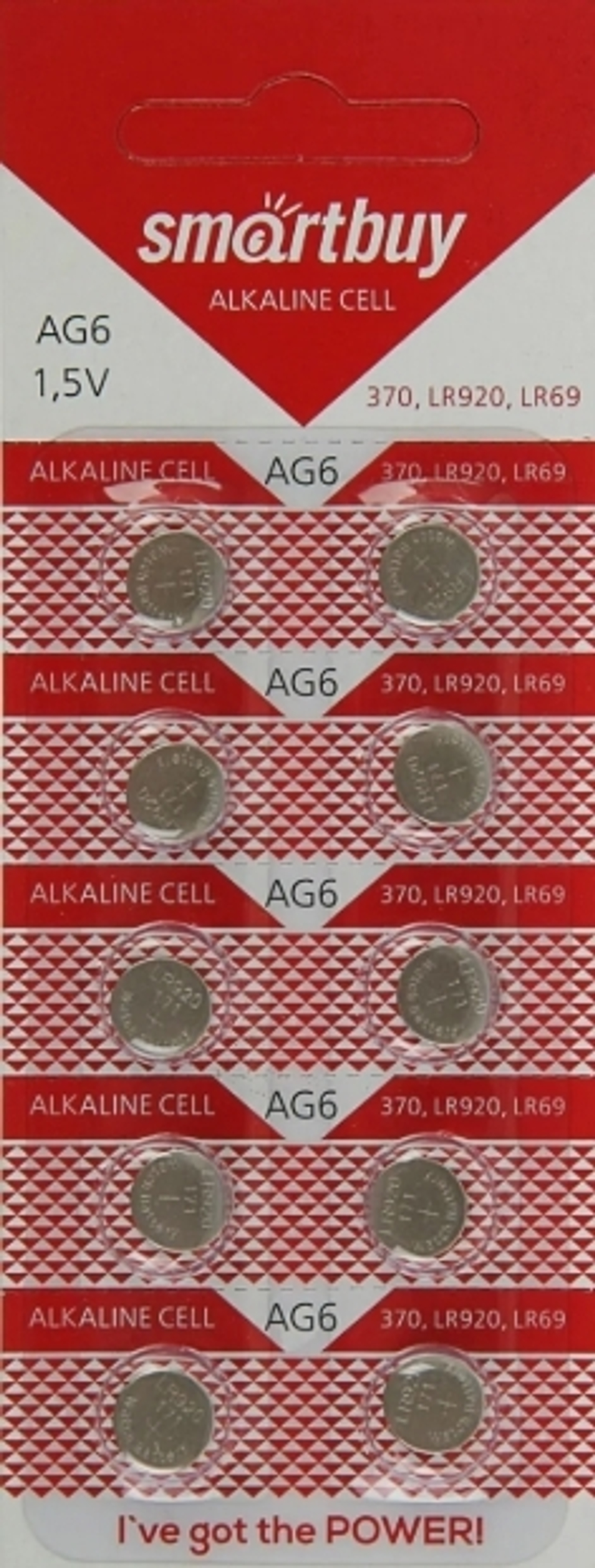 Батарейка Smartbuy AG6 LR69 LR920 1шт