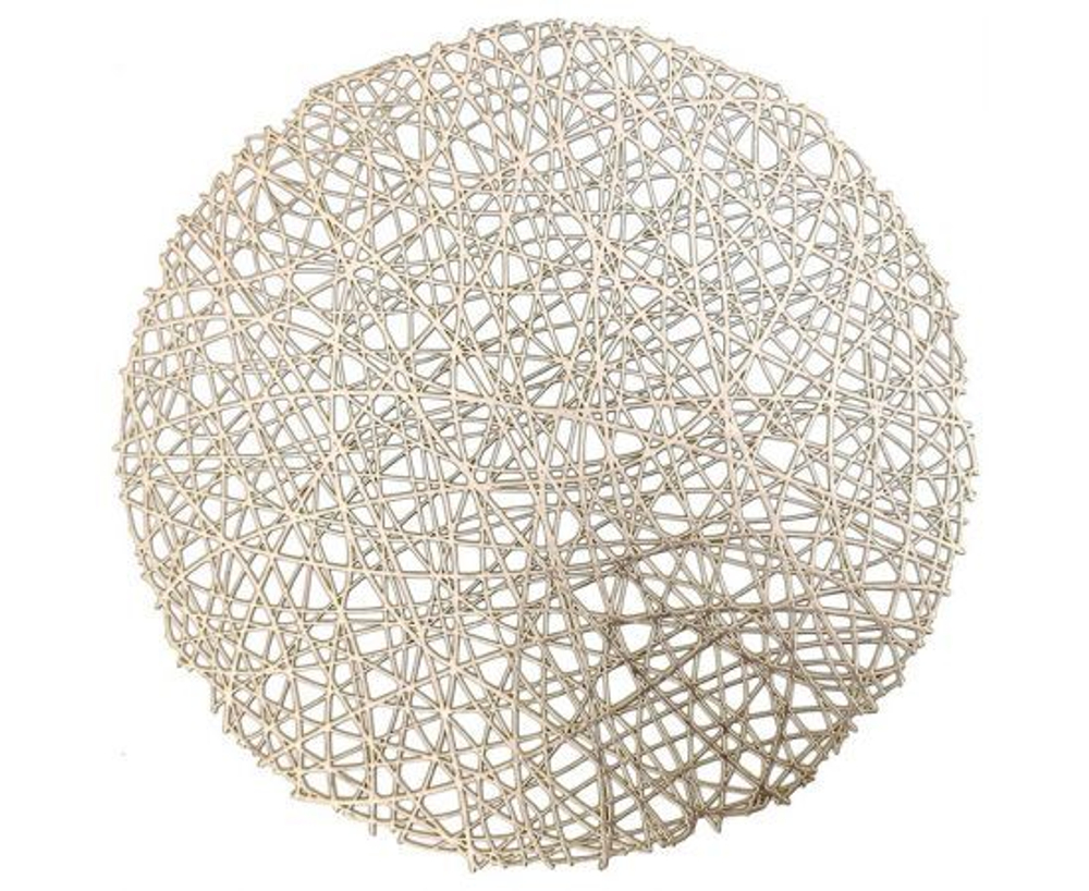 Салфетка сервировочная d 38см (круг) ПВХ, золото, PVR-02, 8596 Рыжий Кот