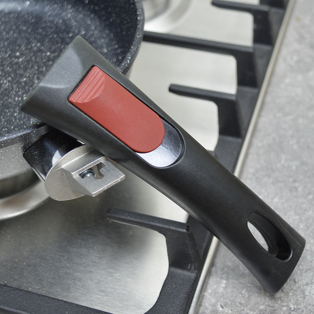 Сковорода 22см литая со съемной ручкой, индукция Гранит, Нева металл посуда