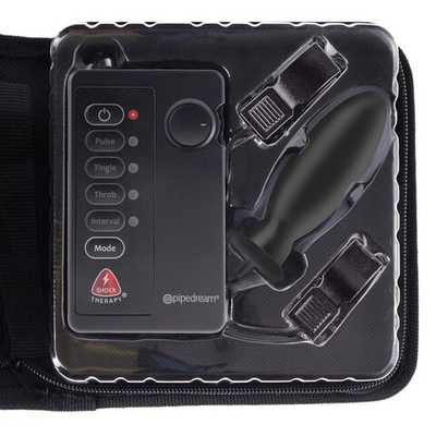 Набор для электростимуляции (зажим для сосков и анальная пробка) Kinky Couples Travel Kit (Цвет: черный)