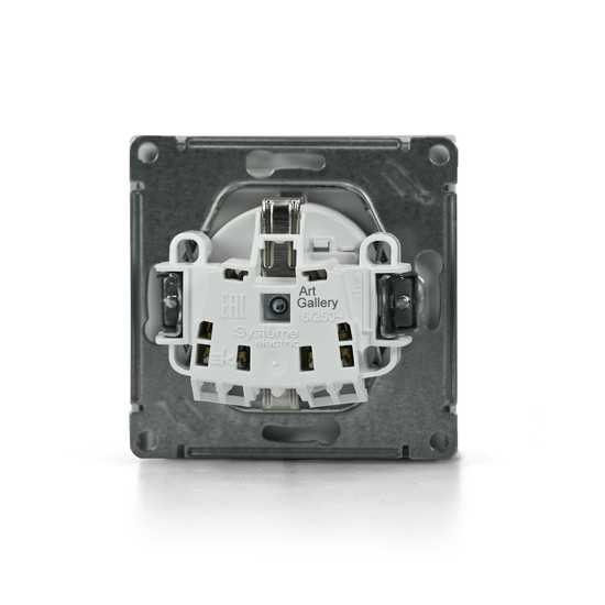 Розетка ArtGallery 16А IP20 с заземл. со шторками с крышкой быстрозажим. клем. механизм лотос SE GAL001346S