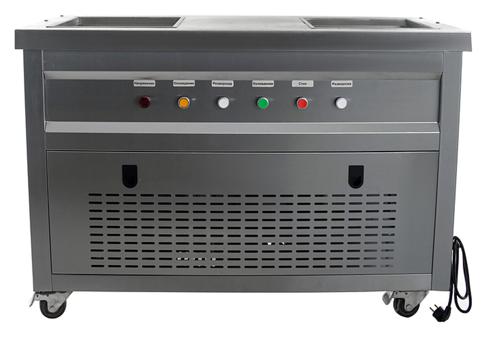 Фризер для жареного мороженого Foodatlas KCB-2F (стол для топпингов, 2 компрессора)