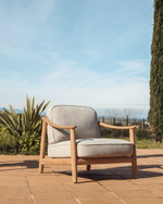 Уличное кресло Elunda из тикового дерева и бежевой веревки