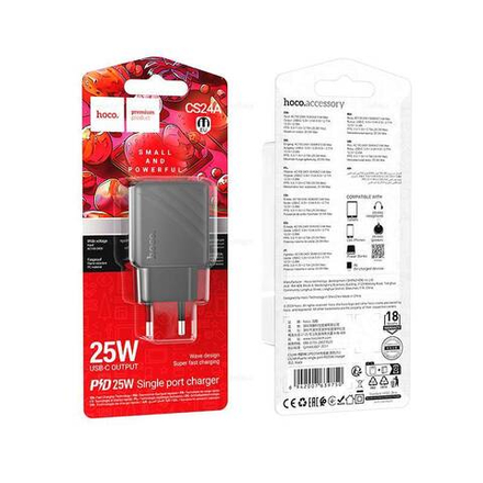 Сетевой адаптер питания HOCO CS24A PD 25W (черный)