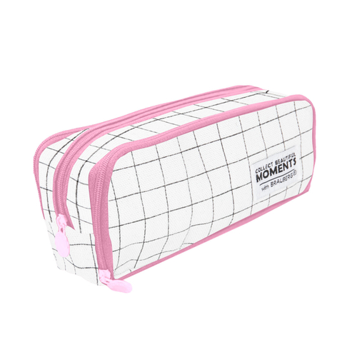 РЕЗЕРВ Пенал-органайзер BRAUBERG, 2 откидные планки, полиэстер, 23x9х7см, Checkered w, 272315