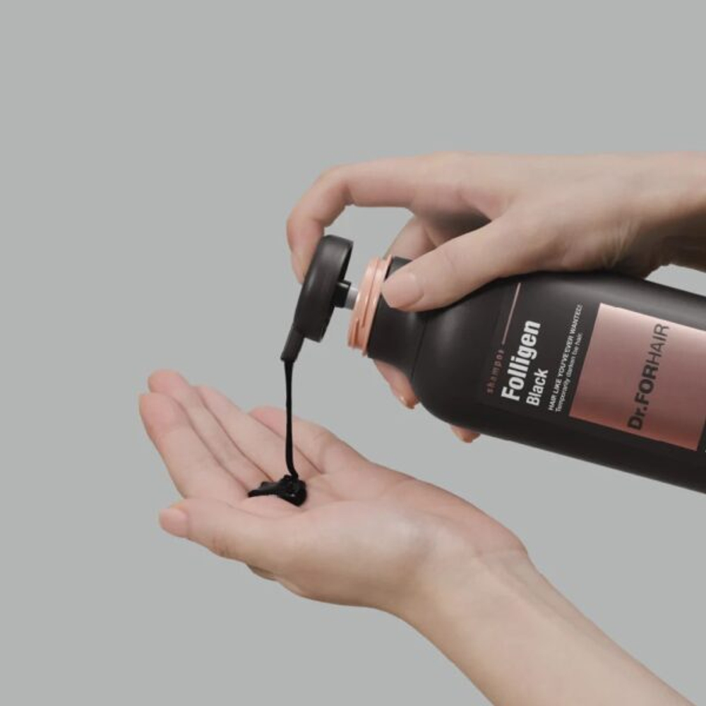 Шампунь от выпадения с окрашивающим эффектом для седых волос Dr.FOR HAIR Folligen Black Shampoo 500 мл
