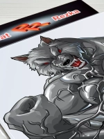 Наклейка - Волк оборотень