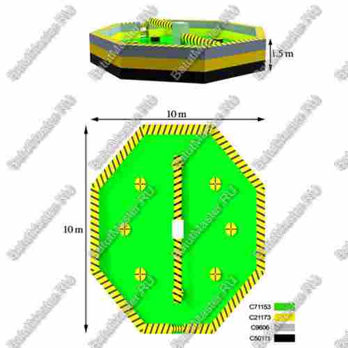 Батут для аттракциона "Увернись от палки" (Melt Down) 7*7*1.7