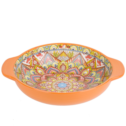 Салатник с ручками "Arabesque" (оранжевый) 25х20,5х6см v=1200мл (min6) (транспортная упаковка)