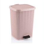Мусорное ведро с педалью 12 лт ВЯЗАННЫЙ УЗОР пепел роз.