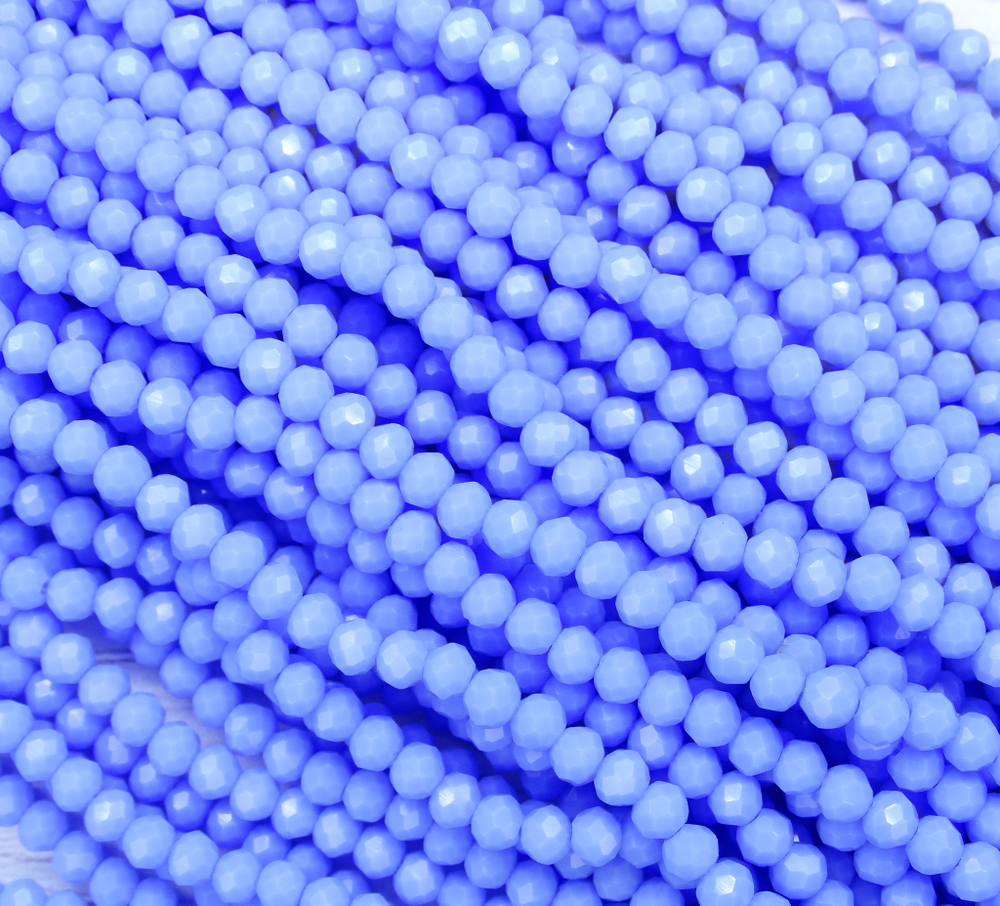 БН017НН23 Хрустальные бусины "рондель", цвет: сиренево-голубой непрозрачный, 2х3 мм, 95-100 шт.