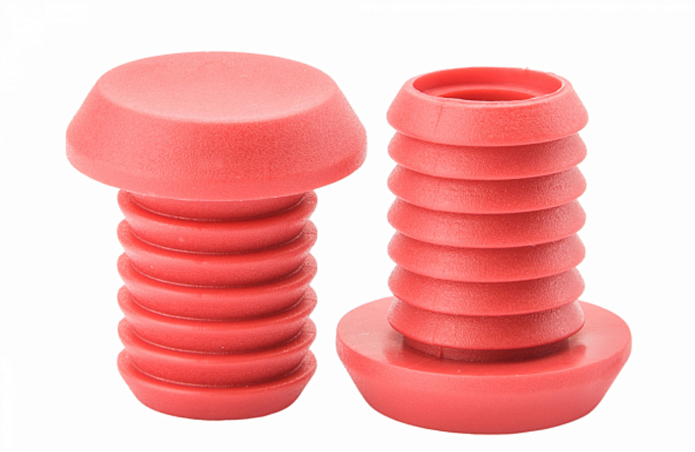 Заглушка ручек руля XH-B017 посадочный диаметр 19.8мм ПВХ красная