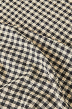 ZARA HOME ЛЬНЯНАЯ СКАТЕРТЬ В КЛЕТКУ В КЛЕТКУ, ЧЕРНЫЙ