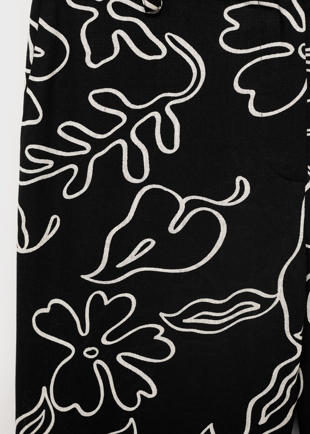 Брюки из смесового льна с цветочным принтом