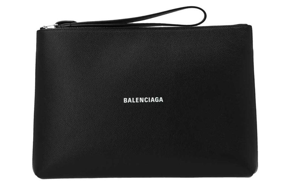 Balenciaga Cow Leather Clutch Men"s Black