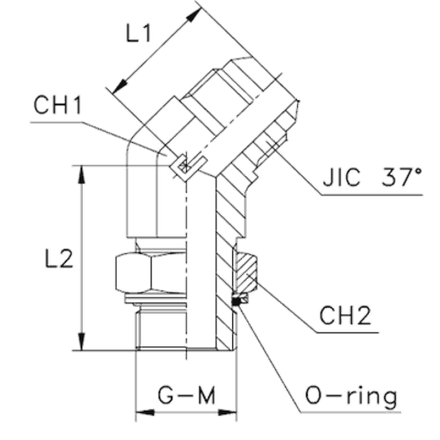 Штуцер FRG45 JIC 9/16" BSP1/4"