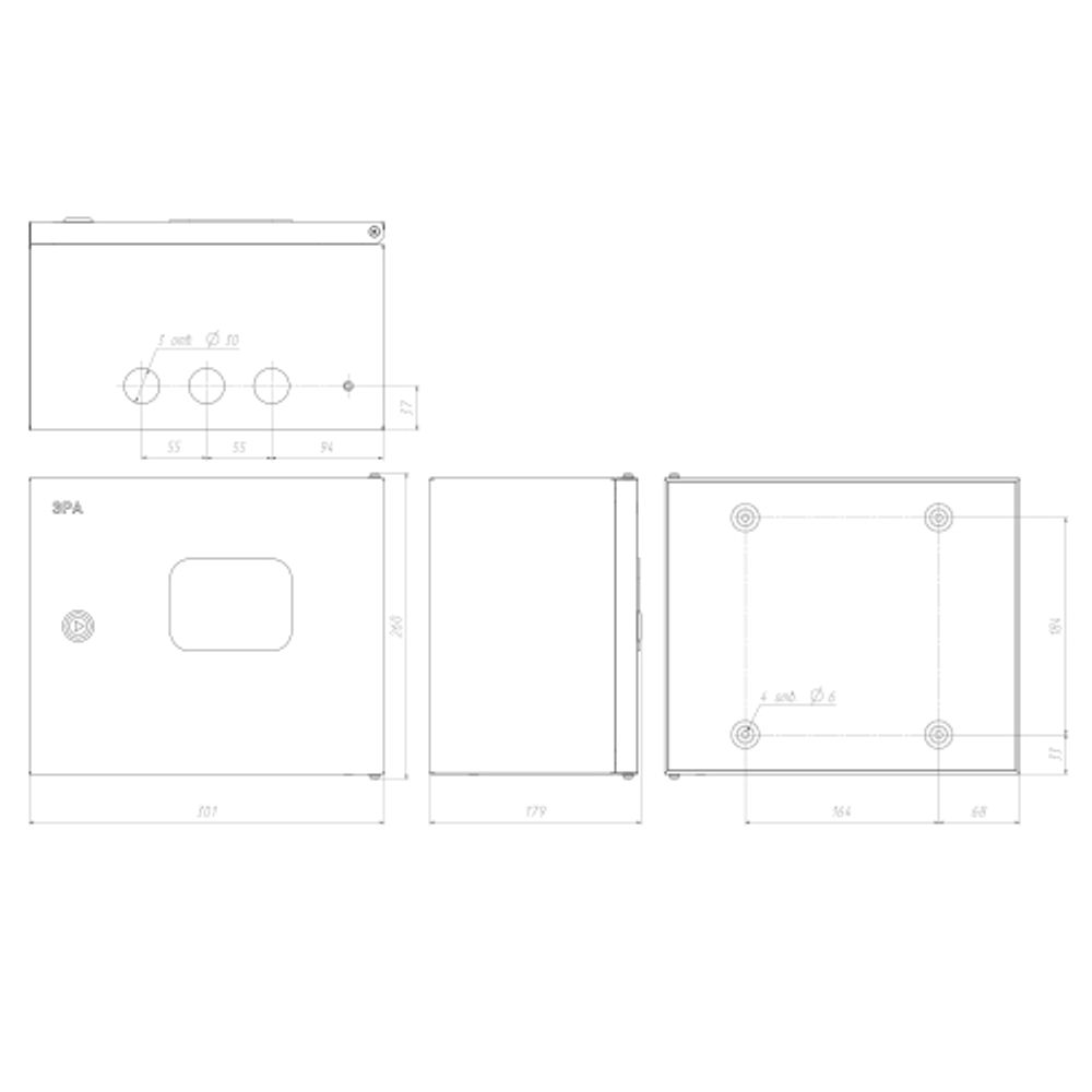Корпус металлический ЭРА SIMPLE ЩМПг-02 с окном (250х300х175) IP54 У2 серый | Корпуса металлические с монтажной панелью