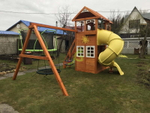 Детская площадка Клубный домик 2 с горкой трубой Luxe