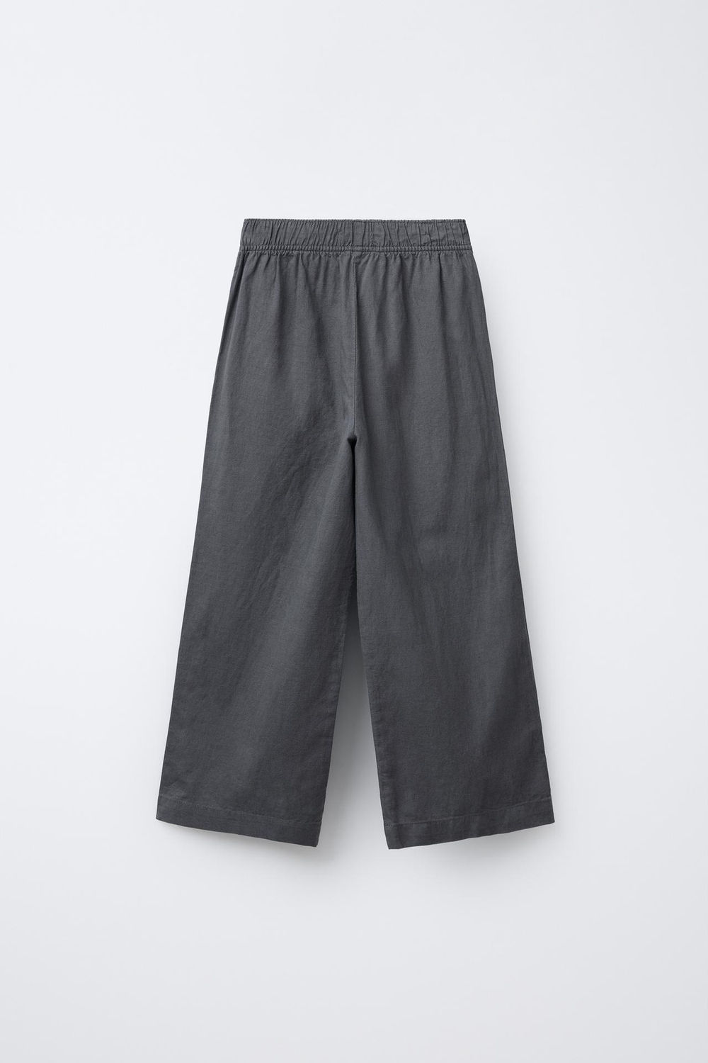 ZARA БРЮКИ ИЗ СМЕСОВОГО ЛЬНА С ШИРОКИМИ ШТАНИНАМИ, АНТРАЦИТОВО-СЕРЫЙ