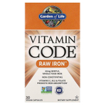 Garden of Life, Vitamin Code, необработанное железо, 30 веганских капсул