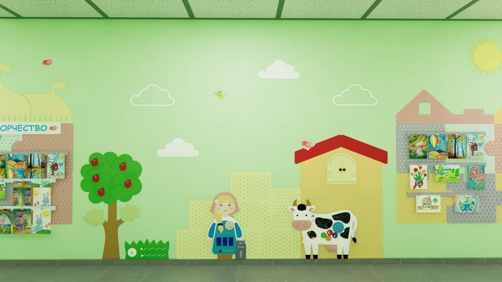 Декоративно-развивающая панель Молочная ферма