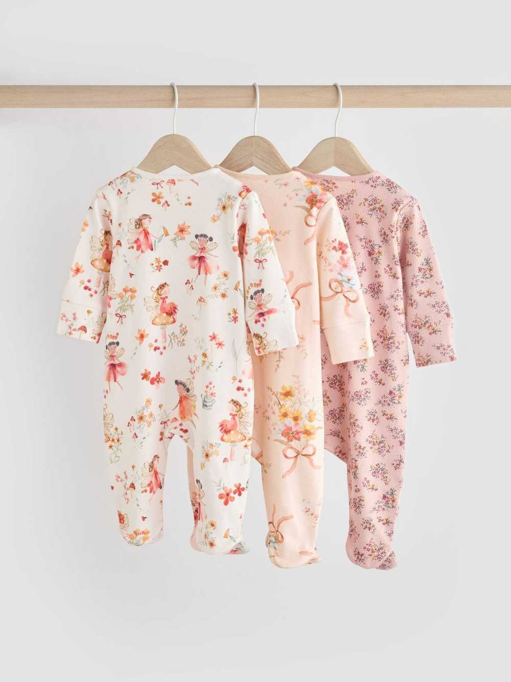 Комбинезон / Cлип для малышей Next N77-672, 3 шт., Розовый, Кремовый