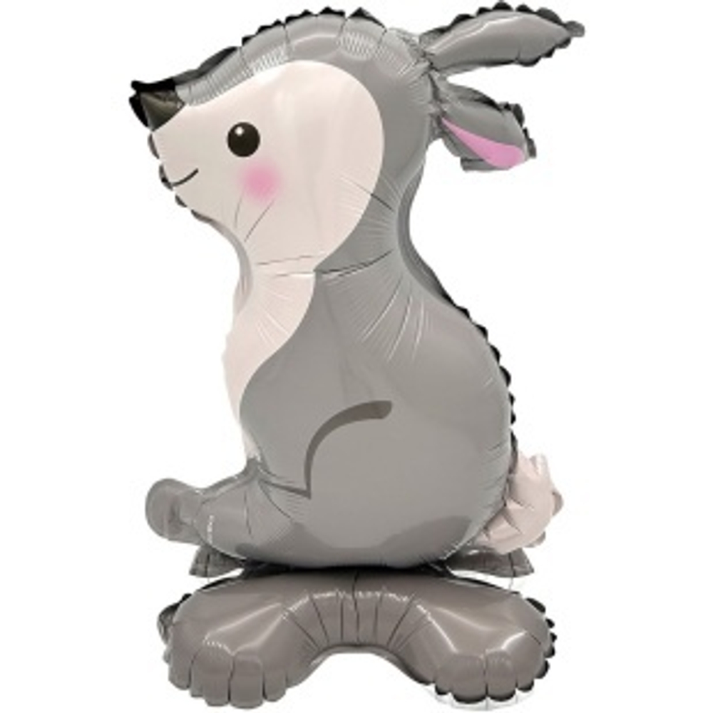 Шар 3D (21""/53 см) Фигура на подставке, Лесной Заяц, 1 шт. в уп. З90