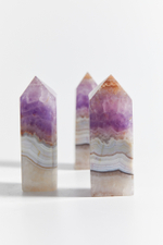 Аметист с голубым кружевным агатом призма