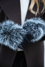 Перчатки с мехом черный