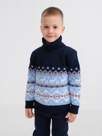 Свитер вязаный с горлом "Северное сияние"