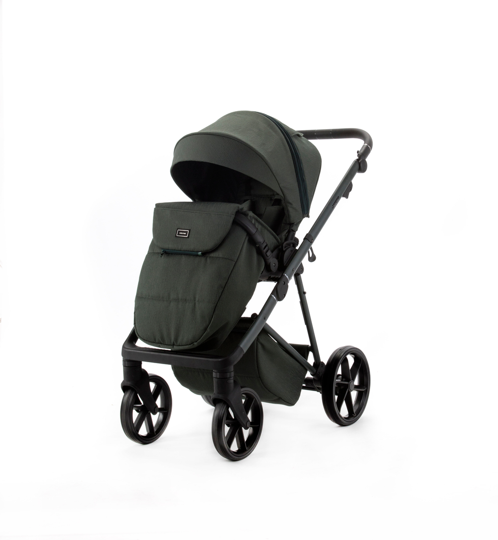 Детская универсальная коляска Adamex Delta Natura - DN-12 Forest (т.зеленая ткань)