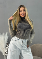 Оптом водолазка тренд 40-48 серая