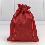 Мешочек 18х23см Лен искусственный (Красный)
