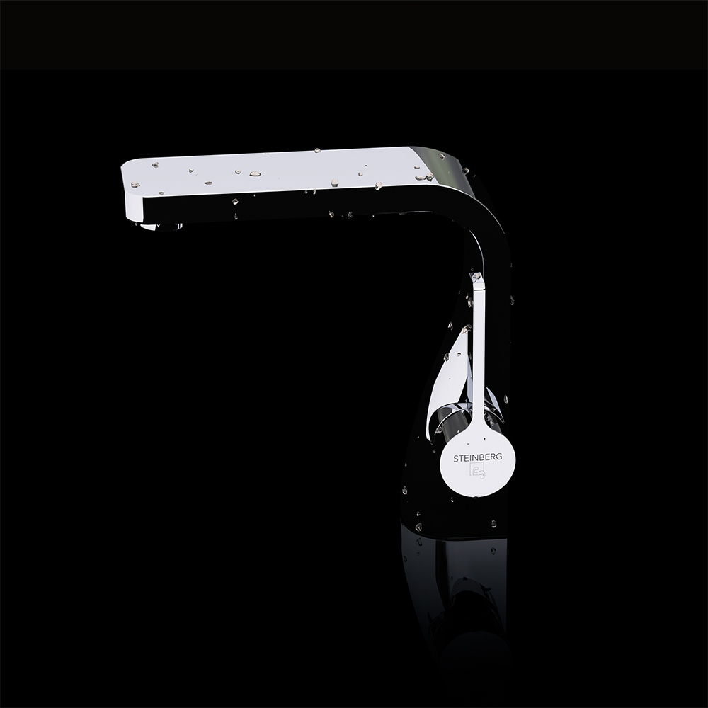 Смеситель для раковины Steinberg Серия 230 с керамическим картриджем, со сливным гарнитуром 1 1/4“, с гибкими шлангами 3 / 8“, хром 230 1000