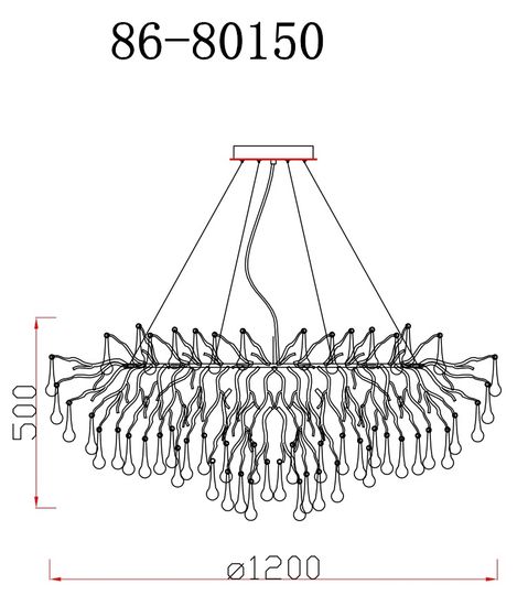 86-80150 Люстра круглая d.120*h.38см, металл цвет золото