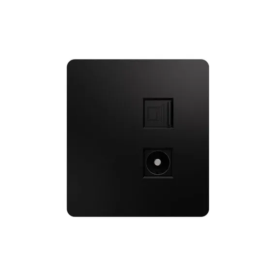 Розетка ROUND компьютерная RJ45 кат6 + TV с/у оникс KRANZ