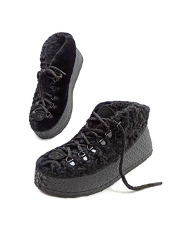 Ботинки из каракуля и мутона "Double"