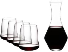 Riedel Набор для вина Stemless Wings: 4 бокала + декантер