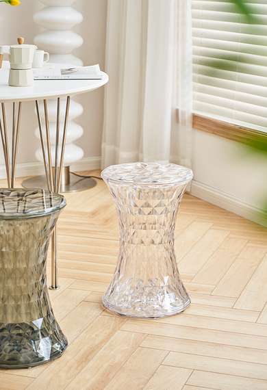 Столик-табурет Rock прозрачный серый