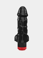 Реалистичный вибратор LOVETOY 16,5 см, черный, с мошонкой