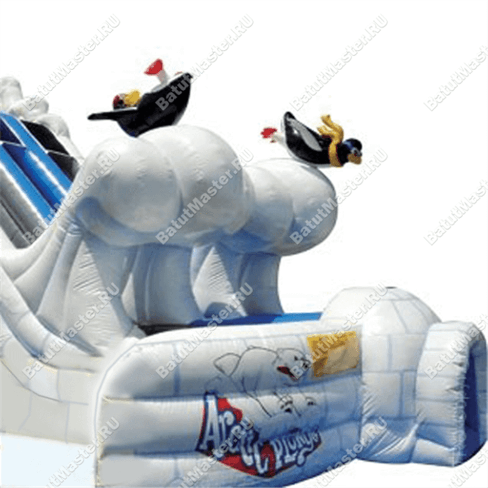 Большой надувной батут-горка "Мишка на севере"