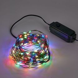 ULD-S2000-200-DGA MULTI IP20 DEW Гирлянда светодиодная Роса. 20м. 200 светодиодов. Разноцветный свет. Провод зеленый. ТМ Uniel