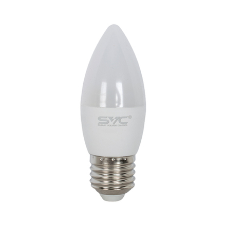 Лампа светодиодная SVC LED C35-7W-E27-6500K Свеча Холодный