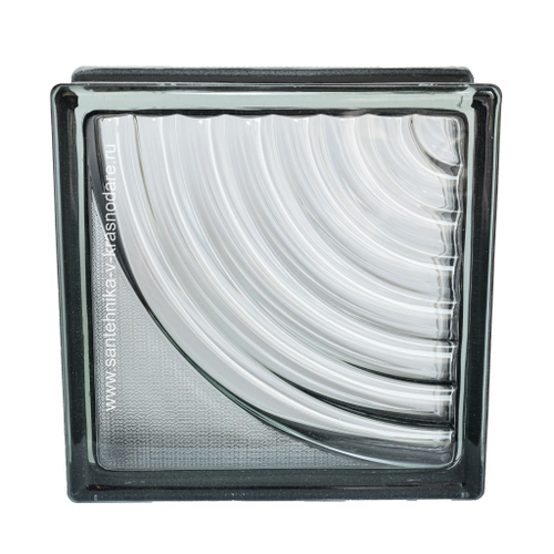 Стеклоблок бесцветный мидарк черный бриллиант Vitrablok 19х19х8