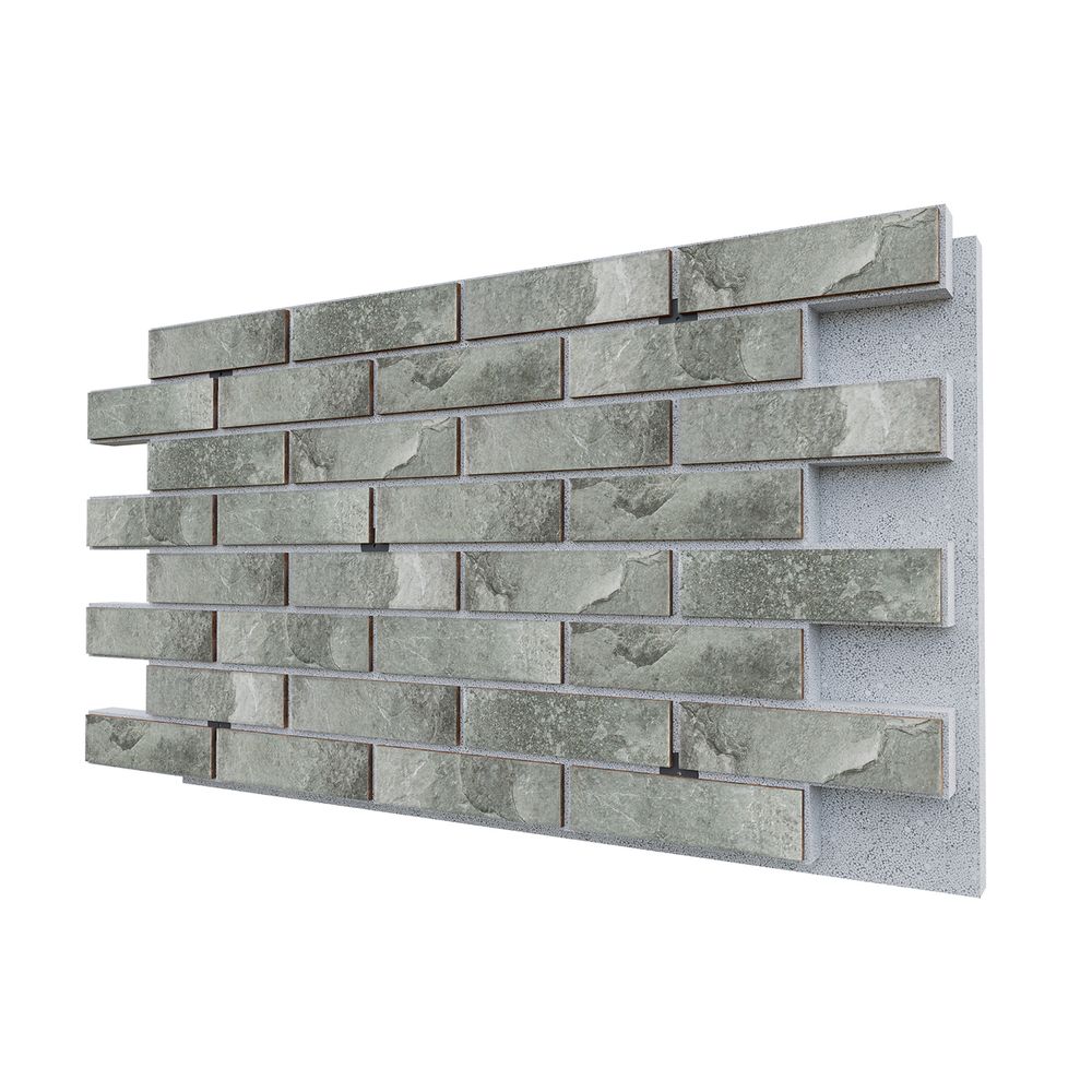 Негорючая термопанель ППС PRO Керамин Колорадо 2 Серый 0,612 м², 1020x600 мм